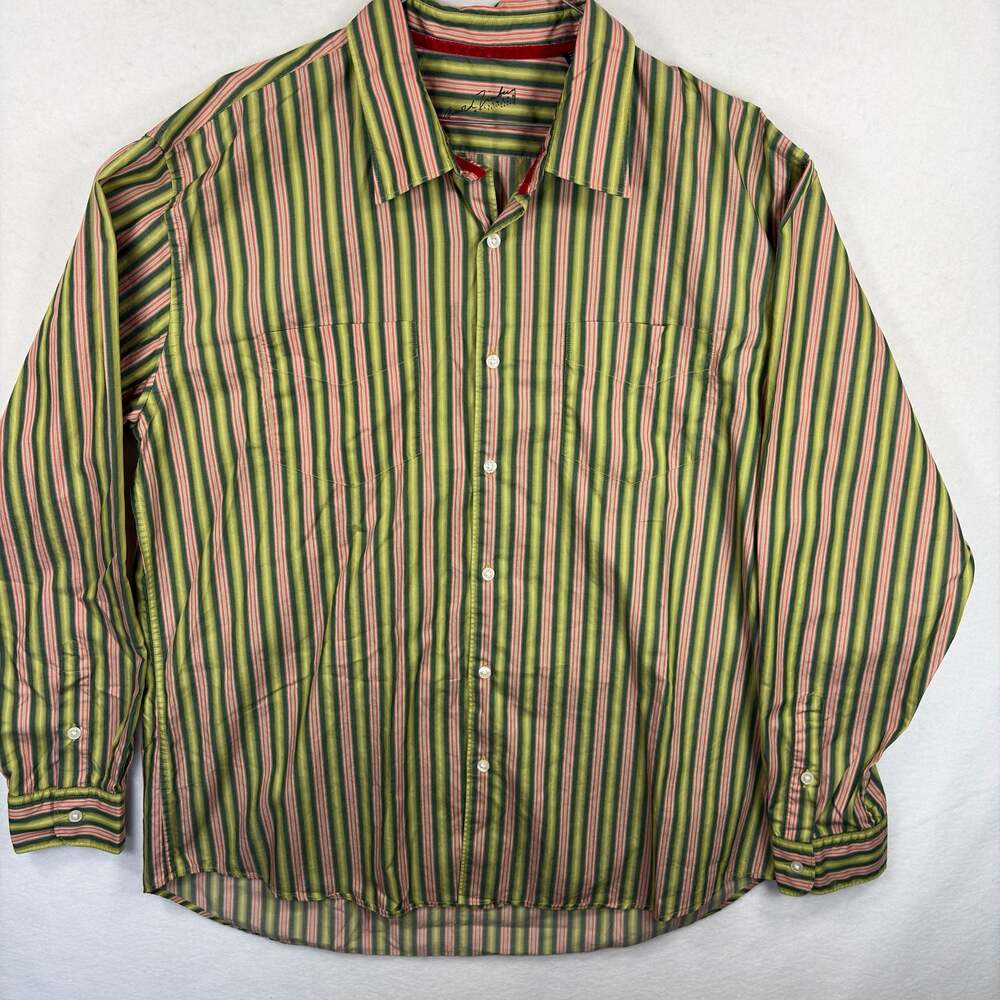 Arnold Zimberg Designer Shirt Mens XL Striped Long Sleeve Button Down